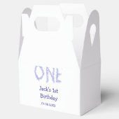 Ein blauer Glitzer Junge, modern 1. Geburtstag Geschenkschachtel (Geöffnet)