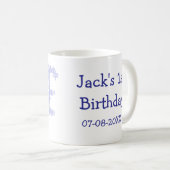 Ein blauer Glitzer Junge, modern 1. Geburtstag Kaffeetasse (VorderseiteRechts)