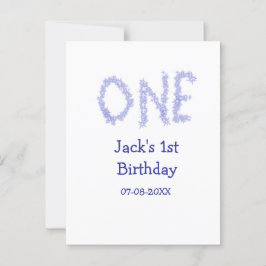 Ein blauer Glitzer Junge, modern 1. Geburtstag Postkarte