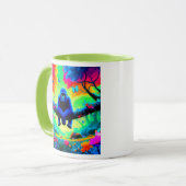 Ein blauer Gorilla in einem bunten Wald. Tasse (Vorderseite Links)