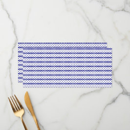 Ein blauer Himmel mit verstreuten weißen Wolken. Menükarte