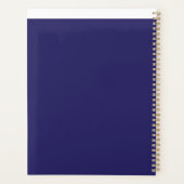 ein blauer Hintergrund mit einer Uhr darauf Planer (Rückseite)