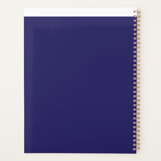 ein blauer Hintergrund mit einer Uhr darauf Planer (Rückseite)