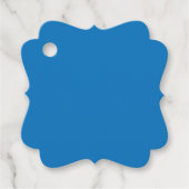 ein blauer Hintergrund mit Geschenkanhänger (Vorderseite)