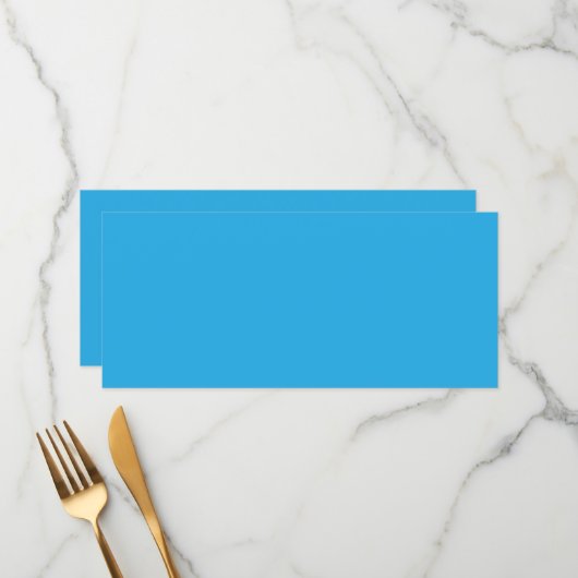 ein blauer Hintergrund mit Menükarte (Vorderseite/Rückseite Beispiel)