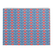 ein blauer Hintergrund mit roten und weißen Motive Kalender (Titelbild)