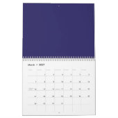 ein blauer Hintergrund mit Uhr Kalender (Mär 2027)