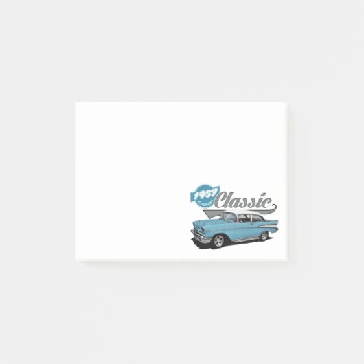 Ein blauer Klassiker Post-it Klebezettel (Vorderseite)