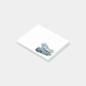 Ein blauer Klassiker Post-it Klebezettel (angewinkelt)