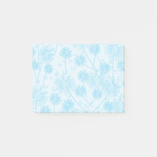 Ein blauer Löwenzahn Post-it Klebezettel (Vorderseite)
