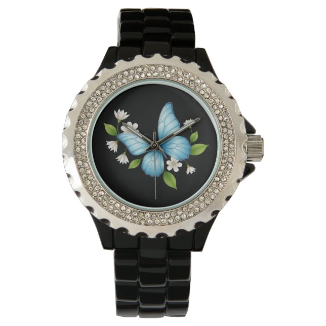 Ein blauer Schmetterling eWatch Uhr (Vorderseite)