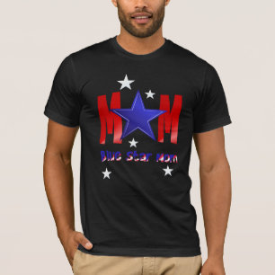 Ein blauer Stern-Mama-mit Buchstaben T-Shirt