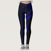 Ein blauer Streifen Leggings (Vorderseite)