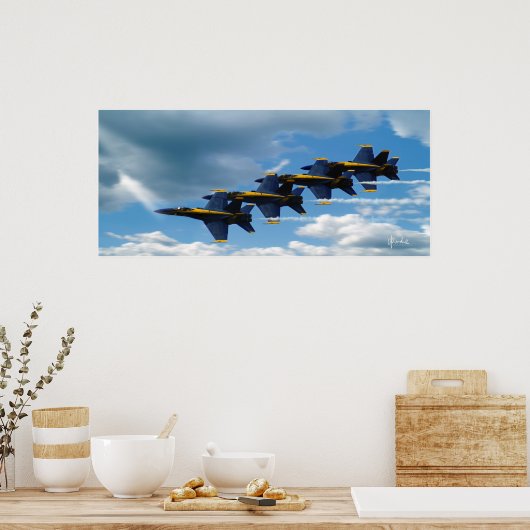 Ein blauer Streifen Poster (Küche)