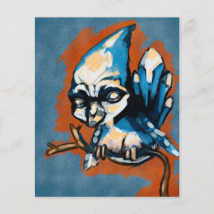 Ein blauer Vogel auf einem Zweig   Vintage Retro-L Flyer
