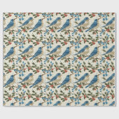 Ein Blauer Vogel, der auf einem Baumzweig sitzt Geschenkpapier (Flach)