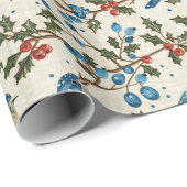 Ein Blauer Vogel, der auf einem Baumzweig sitzt Geschenkpapier (Rolleneckpunkt)