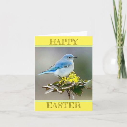 Ein Blauer Vogel im Frühling Karte (Vorderseite)