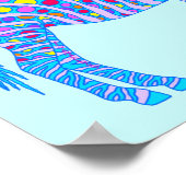 Ein blauer Zebra Dots Spaß ist immer Ihr selbst Poster (Ecke)