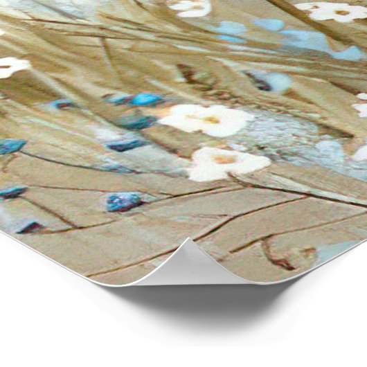 ein blaues Boot auf der Küstenlandschaft Poster (Ecke)