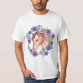 Ein blaues Daisy Pferd T-Shirt (Vorderseite)