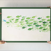 Ein blaues Fisch Aquarell grün Poster
