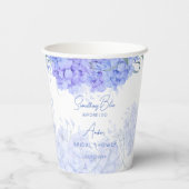 Ein blaues Hydrangea-Brautparty gedruckt Pappbecher (Rückseite)