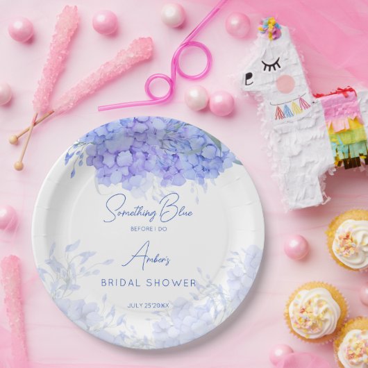 Ein blaues Hydrangea-Brautparty gedruckt Pappteller (Party)