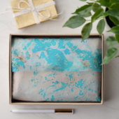 Ein blaues Shabby Chic Ephemera Design Serie 1 Seidenpapier (Geschenk)