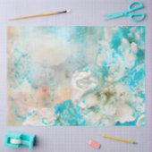 Ein blaues Shabby Chic Ephemera Design Serie 1 Seidenpapier (Basteln)