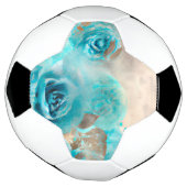 Ein blaues Shabby Chic Ephemera Design Serie 7 Fußball (Gedreht)