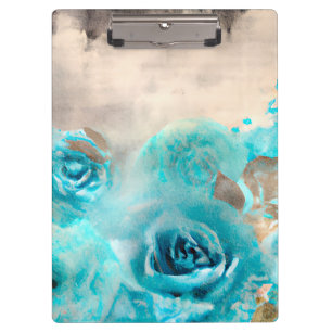 Ein blaues Shabby Chic Ephemera Design Serie 7 Klemmbrett