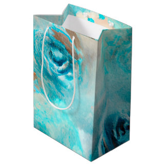 Ein blaues Shabby Chic Ephemera Design Serie 7 Mittlere Geschenktüte