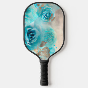 Ein blaues Shabby Chic Ephemera Design Serie 7 Pickleball Schläger