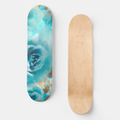 Ein blaues Shabby Chic Ephemera Design Serie 7 Skateboard (Vorderseite)