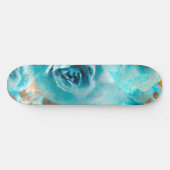 Ein blaues Shabby Chic Ephemera Design Serie 7 Skateboard (Horizontal)