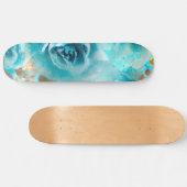 Ein blaues Shabby Chic Ephemera Design Serie 7 Skateboard (Horizontal)