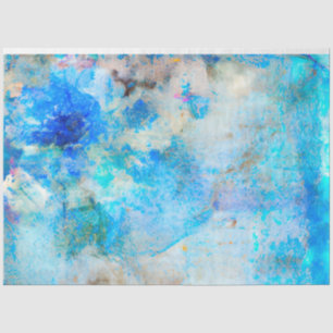 Ein blaues Shabby Chic Ephemera Design Serie 9 Seidenpapier
