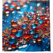 Ein blaues Spiel mit Gold-Design Duschvorhang (Vorderseite)
