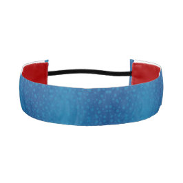Ein blaues Stirnband mit dezentem gepunktetem Must