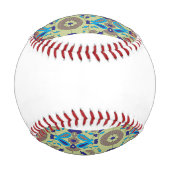 ein blaues und grünes Muster auf grünem Hintergrun Baseball (Rückseite)