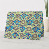 ein blaues und grünes Muster auf grünem Hintergrun Dankeskarte (Rückseite)