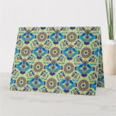 ein blaues und grünes Muster auf grünem Hintergrun Dankeskarte (Vorderseite)