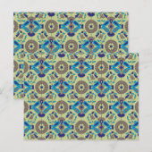 ein blaues und grünes Muster auf grünem Hintergrun Postkarte (Vorne/Hinten)