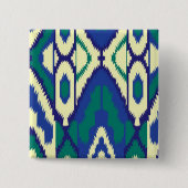 ein blaues und grünes Muster mit weißem Hintergrun Button (Vorderseite)