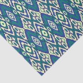 ein blaues und grünes Muster mit weißem Hintergrun Seidenpapier (Ausschnitt)