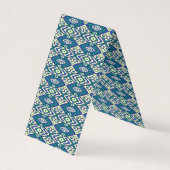 ein blaues und grünes Muster mit weißem Hintergrun Visitenkarten (Vorderseite)