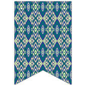 ein blaues und grünes Muster mit weißem Hintergrun Wimpelkette (Erste Fahne)