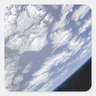 Ein blaues und weißes Teil Erde Quadratischer Aufkleber