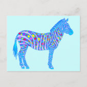 Ein blaues Zebra-Dots Streifen Original Pop Art St Postkarte (Vorderseite)